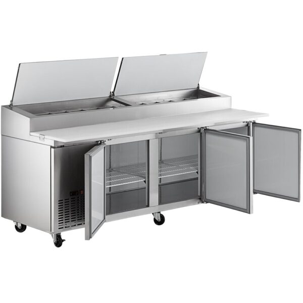 Avantco 3 Door Refrigerated Pizza Prep Table - Image 4